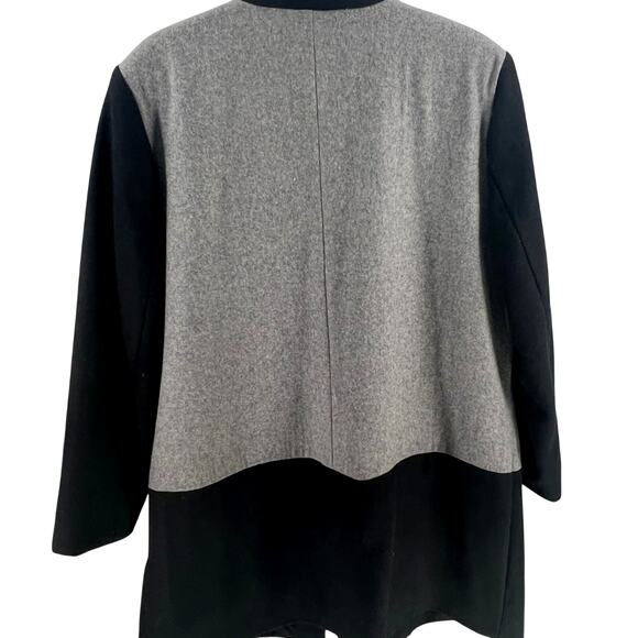 Nautica Women’s Color Block Black & Gray Wool Blend Longline Coat size 12 - Picture 5 of 8